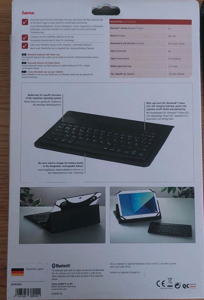 Bluetooth Keyboard with Bag in Lehre