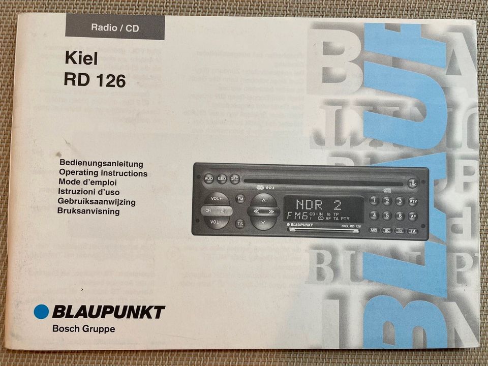 BLAUPUNKT KIEL RD 126 BEDIENUNGSANLEITUNG 1996 in Maisach