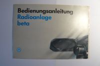 BEDIENABNLEITUNG VW-RADIOANLAGE BETA von 1993 Thüringen - Erfurt Vorschau