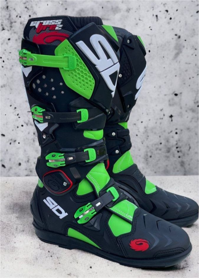 Sidi Crossfire 2 SRS Motocross Stiefel Fluo Green/ Black in Großolbersdorf