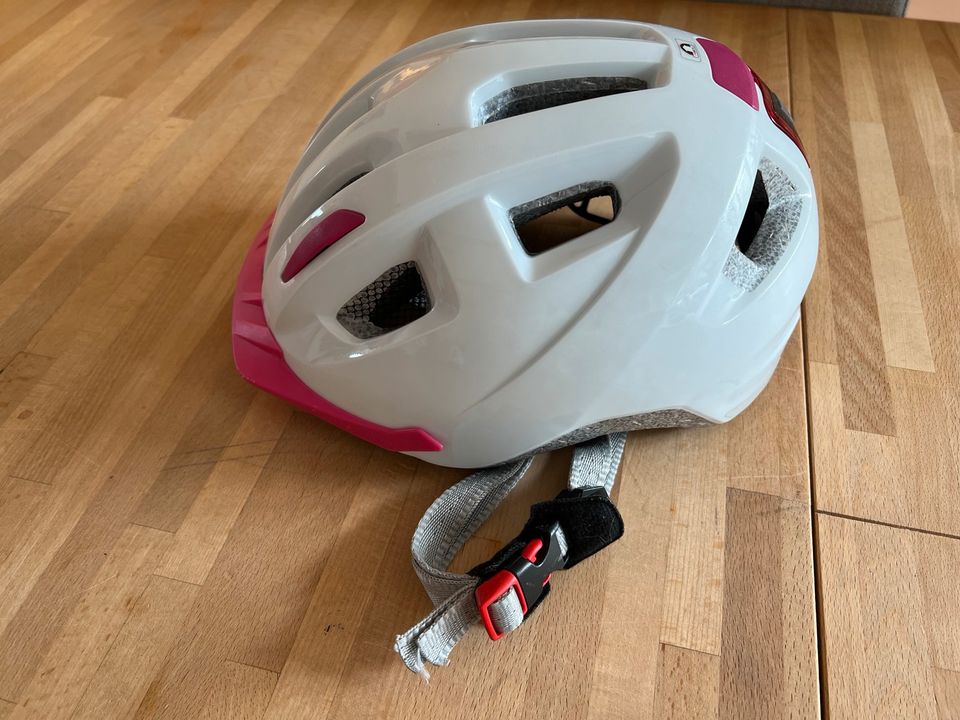 Fahrradhelm weiß rosa Gr. 54-59 mit Licht TOP in Potsdam