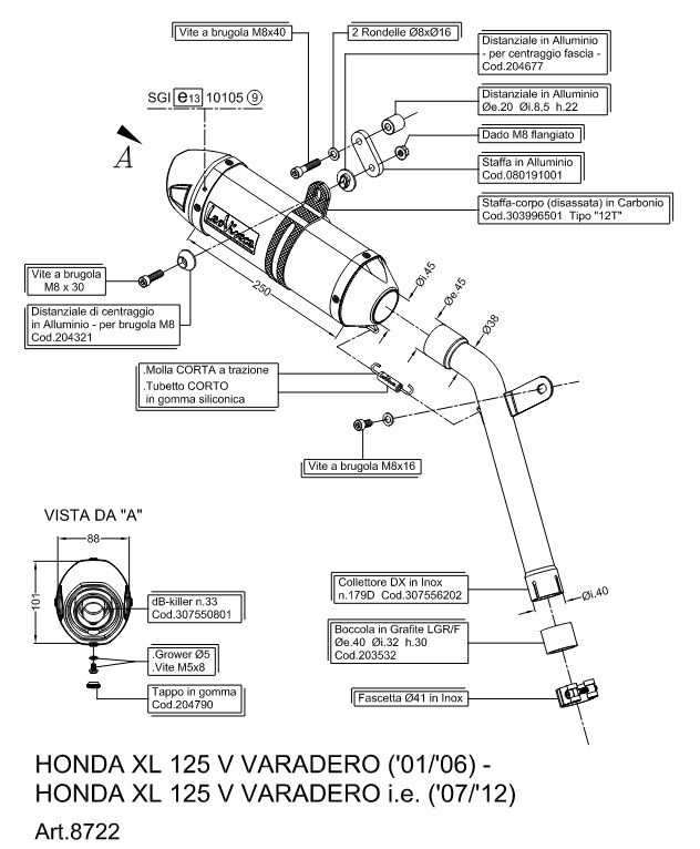 Leovince Auspuff, Honda XL 125 V Varadero, Schalldämpfer, Endtopf in Neu Wulmstorf