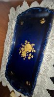 Kuchenplatte Tortenteller Kobaltblau Gold Rosen Sachsen-Anhalt - Staßfurt Vorschau