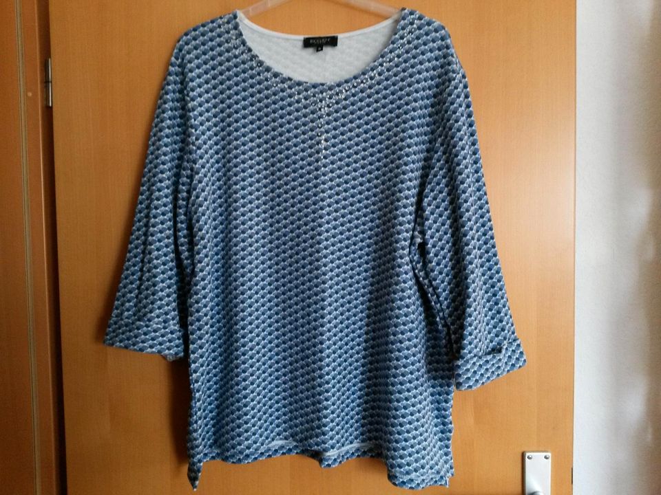 Shirt Pullover 3/4 Arm Bexleys XL blau gemuster in Mantel