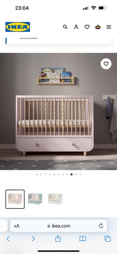 IKEA MYLLRA Babybett mit Schubfach rosa 70x140 TOP Kinderbett in Gersthofen