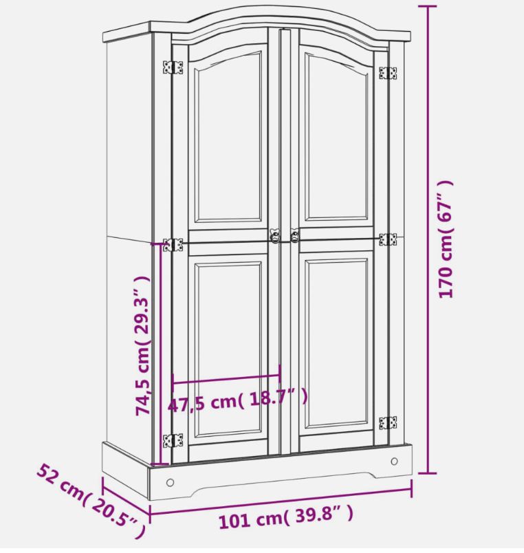 Kleiderschrank Drehtürenschrank im Mexiko-Stil Kiefer Schrank NEU in Weilburg