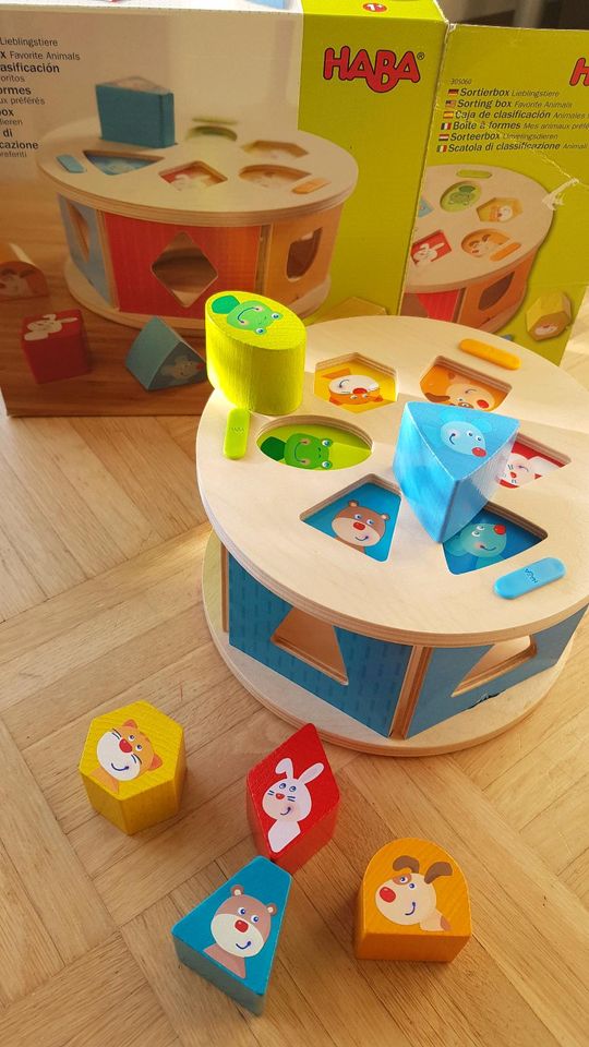 Steckspiel, Holzpuzzle, Haba, neuwertig, Babyspielzeug, Holzspiel in Eichenau