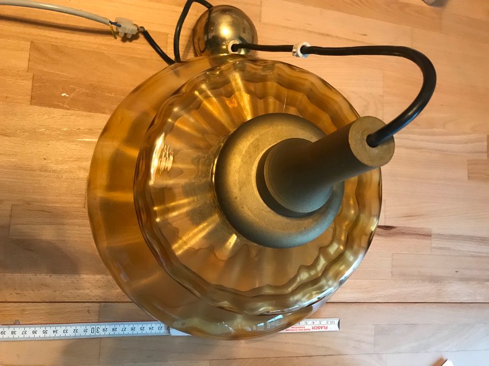 Vintage Space Age Deckenlampe 60er 70er Glas Gold danish Design in Bad Schwartau