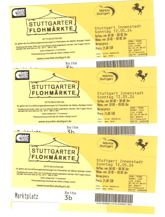 Flohmarktkarten Stuttgart 3m 12.Mai 2024 in Unterensingen
