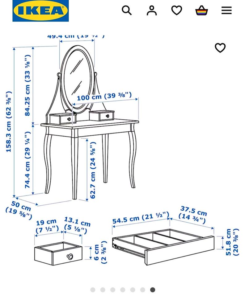 Schminktisch Ikea Hemnes in Rottweil