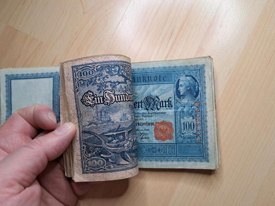 Bündel 100 Mark Banknote Geldschein deutsches reich in Nittenau