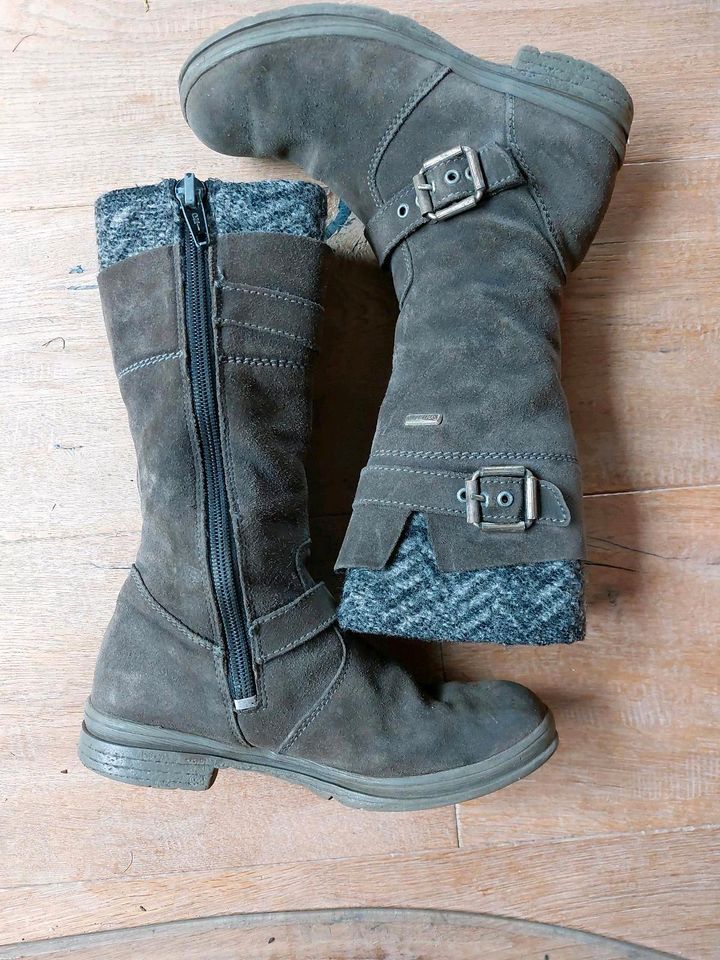 Däumling graue & schwarz Winterstiefel ❤️ 34 Langschaftstiefel in Rosengarten