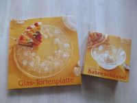 Tortenplatte Kuchenplatte und passende Sahneschüssel Motiv Blumen Baden-Württemberg - Dossenheim Vorschau