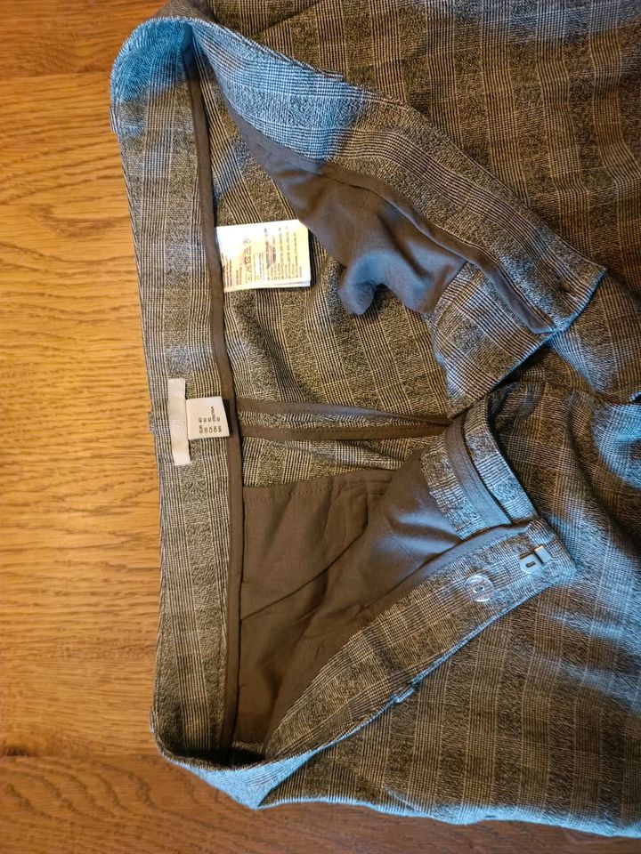 Glencheck Anzug Jacket Blazer tailliert Viskose grau in Königswinter