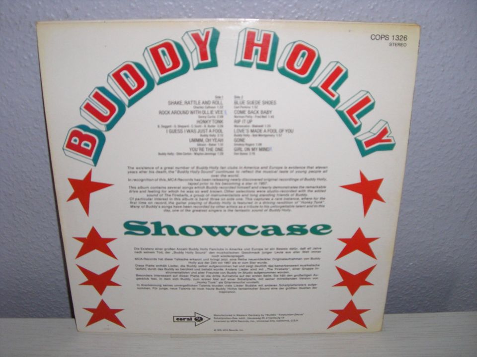 Rock´n´Roll Schallplatte LP / BUDY HOLLY >SHOWCASE< Vinyl 1972 in Ilsede