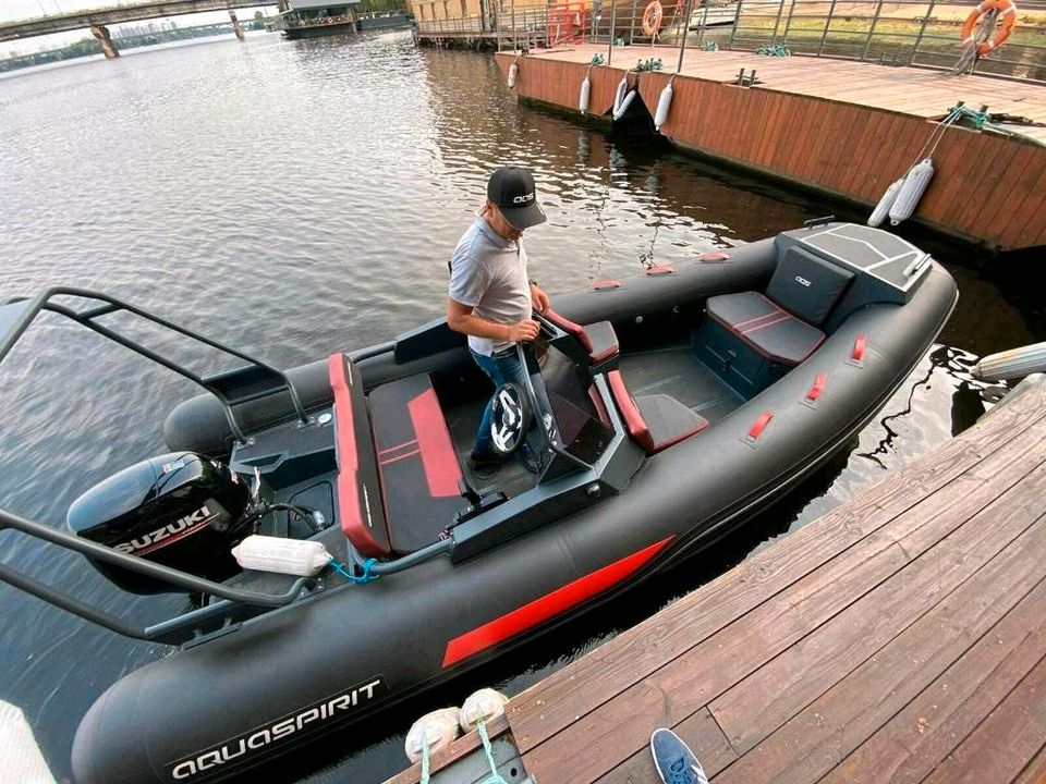 Aquaspirit 530 DC Aluminium RIB Schlauchboot mit Suzuki DF100ATL in Altrip