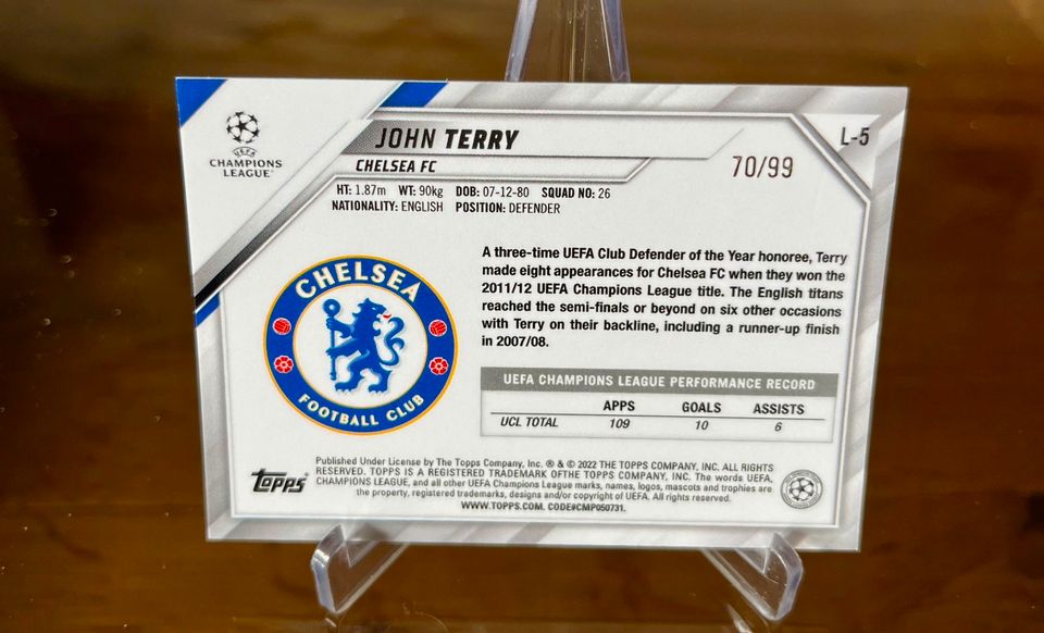 FC Chelsea Set John Terry Topps UCL 21-22 Sapphire Gold #/99 in Konstanz