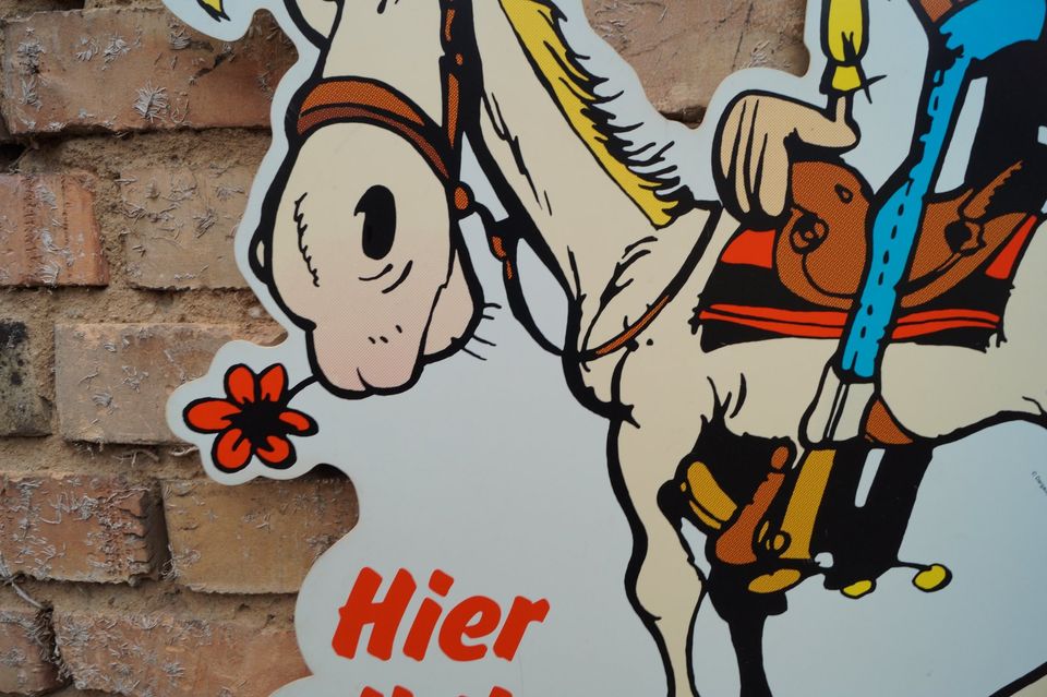 [9913] Lucky Luke Werbeschild 80er Magazin Verkaufsschild in Hockenheim