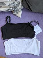 H&M Bustiers Bralette BH Crop Top  S schwarz weiß Doppelpack Hessen - Lohfelden Vorschau