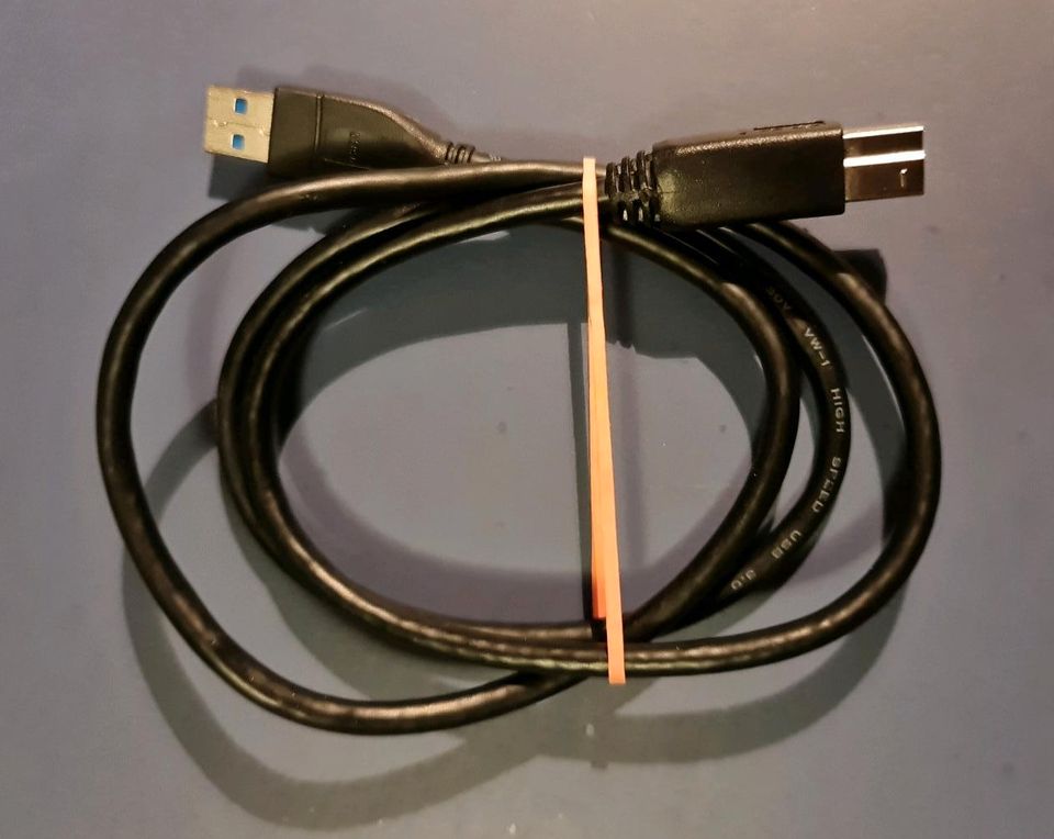 USB 3.0 Kabel 1,0 m, USB B auf USB A Stecker Druckerkabel schwarz in Würzburg