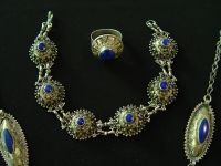 3tlg. Schmuckset Silber Lapis Afghanistan Kette Ring Armband Niedersachsen - Leer (Ostfriesland) Vorschau