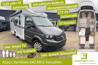 Knaus Van Wave 640 MEG VW Vansation Automatik Neuwagen MJ 2024 177PS S7 Fenster ACC Abstands Tempomat Längsbetten und Hubbett TV-System Fahrradträger Lift 4t oder 3,5t Zulassung LED IsoFix Nordrhein-Westfalen - Kerken Vorschau