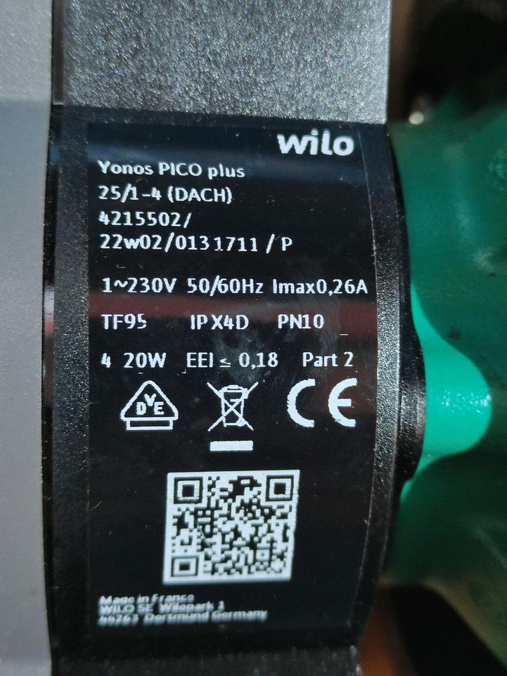 Wilo Yonos Pico plus 25 1-4 in Plaidt