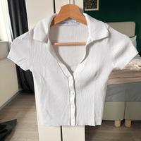 T-Shirt Cropped weiß von Bershka Hessen - Bad Emstal Vorschau