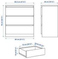 2x IKEA MALM Kommoden Holz-Optik 3 Schubladen Süd - Niederrad Vorschau