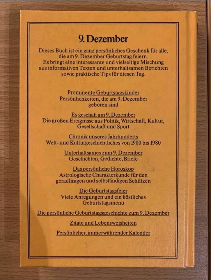 Das persönliche Geburtstagsbuch - 9. Dezember- Neuwertig in Sankt Augustin