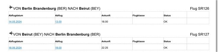 Flug ticket (berlin - Beirut) in Berlin