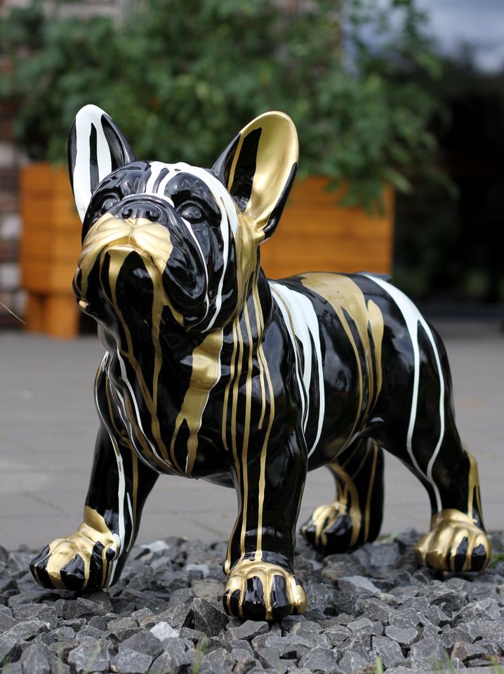 Hunde Figur Französische Bulldogge Figur stehend schwarz