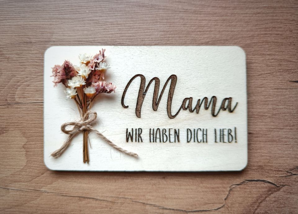 Muttertag | Holz | Kühlschrank Magnet | Trockenblumen in Bielefeld