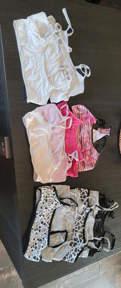 13x Top BH Set 140/146/152/158 H+M Rosa Pink Grau Weiss etc in Birkenfeld