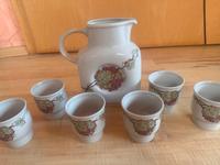 DDR GDR 7-tlg. Wein-Set Colditz Weinrebe Porzellan Kanne Ostalgie Thüringen - Zeulenroda Vorschau