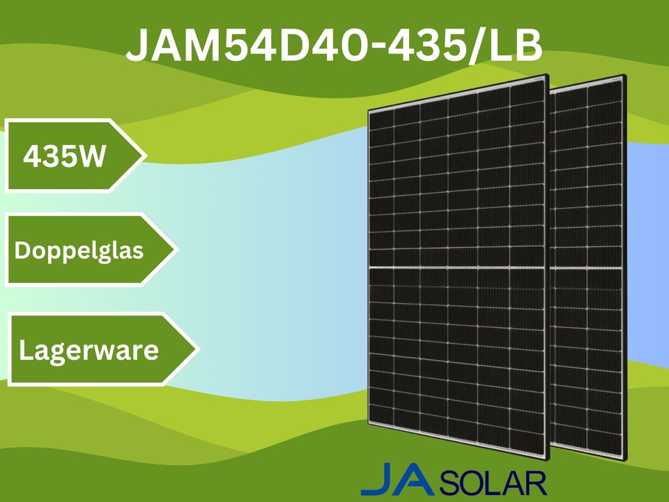 JA Solar JAM54D40-435/LB 435 W Solarmodule PV Module Photovoltaik Glas-Glas Bifazial Doppelglas in Hilter am Teutoburger Wald