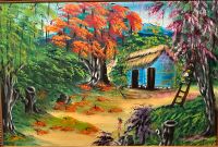 Gemälde, afrikanische Landschaft, Öl auf Leinwand, Bild Bayern - Germering Vorschau