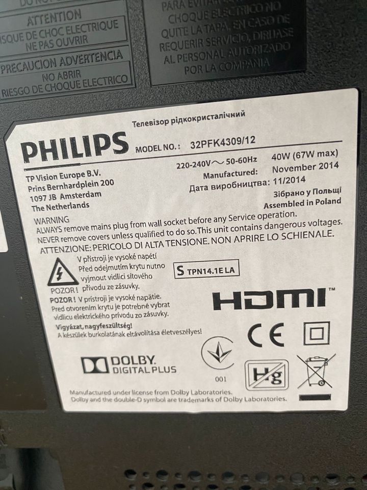 Philips Fernseher 32" in Hamburg