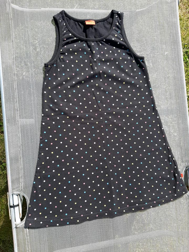 Kleid ohne Ärmel Gr 146-152 schwarz mit bunten Punkten pink we in Mölln