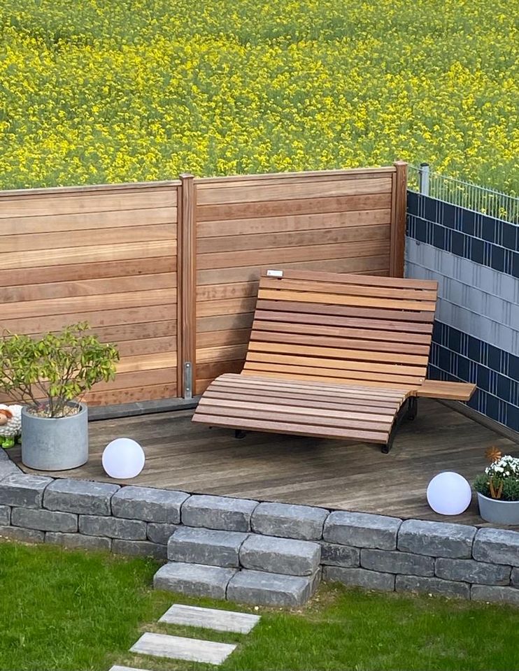 Waldsofa drehbar 1,45m / Sonnenliege / Wellenliege / Relaxliege / Liegebank Bangkirai Holz in Köln