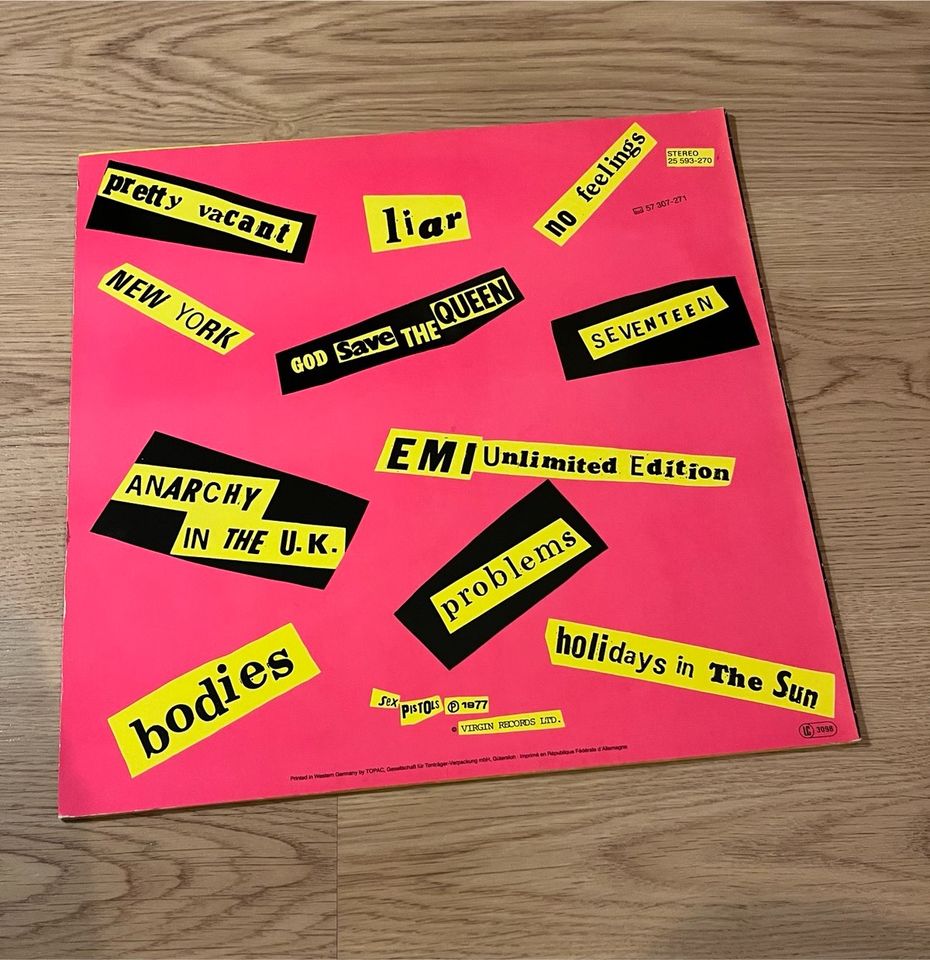 Never Mind The Bollocks, Here‘s The Sex Pistols Vinyl 1977 in Stuttgart