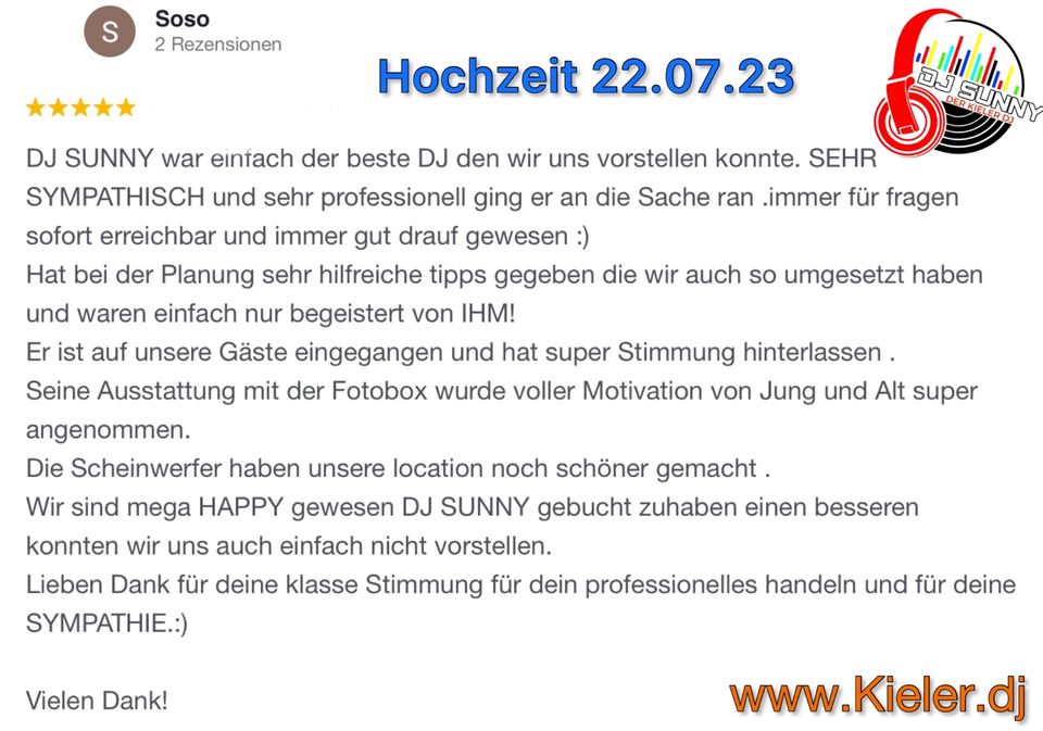 Der Kieler DJ ⭐ Hochzeit, Geburtstag, Firmen-Feier ⭐ mit Fotobox in Kiel