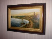 Bild, Gemälde, Oberwesel am Rhein, Hafen 1955, Holz gemalt Rheinland-Pfalz - Lingenfeld Vorschau