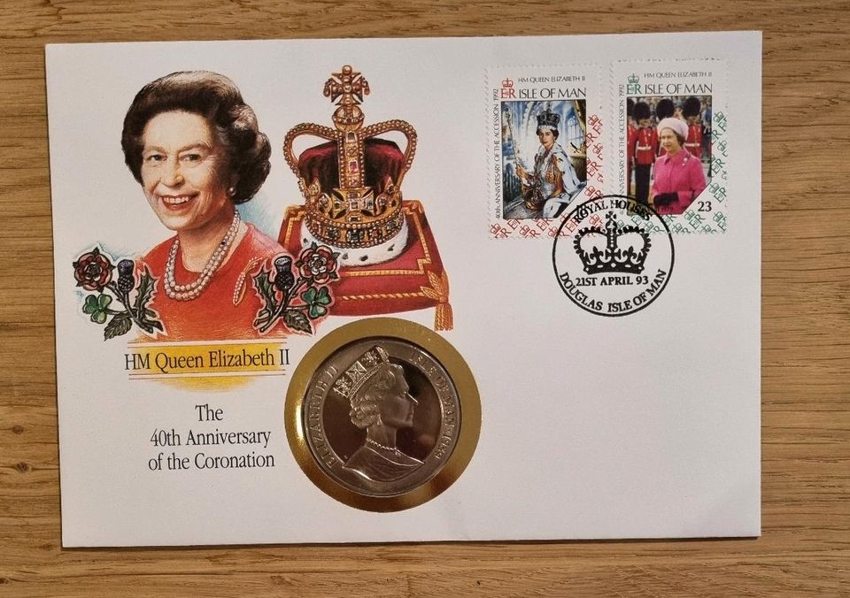 Numisbrief 40. Thronjubliläum Königin Elizabeth II. in Bergheim