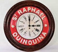 St. Raphael Quinquina - alte dekorative Blech-Reklame-Wanduhr Saarland - Heusweiler Vorschau