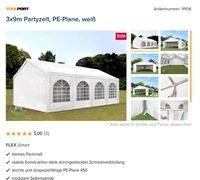 Partyzelt weiß  3 x 9 Meter, Fa Toolport, nur 1 x aufgestellt Nordrhein-Westfalen - Bottrop Vorschau