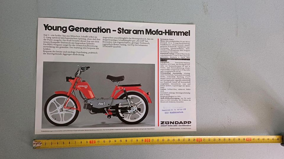 Zündapp Prospekte Mofa/Moped Star 1 80er in Zeitlofs