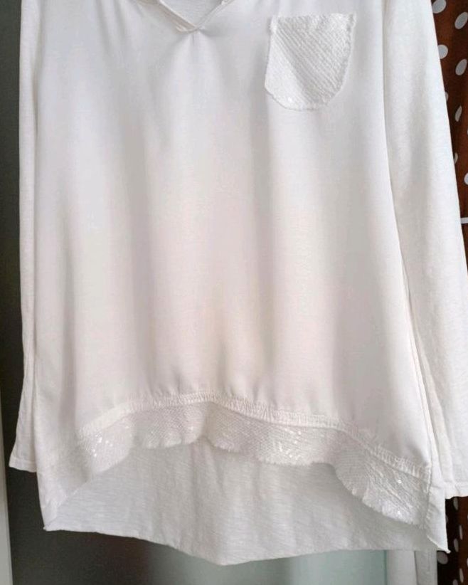 Blusenshirt Bluse Longsleeve Gr. 40 cremefarben wie neu in Stutensee