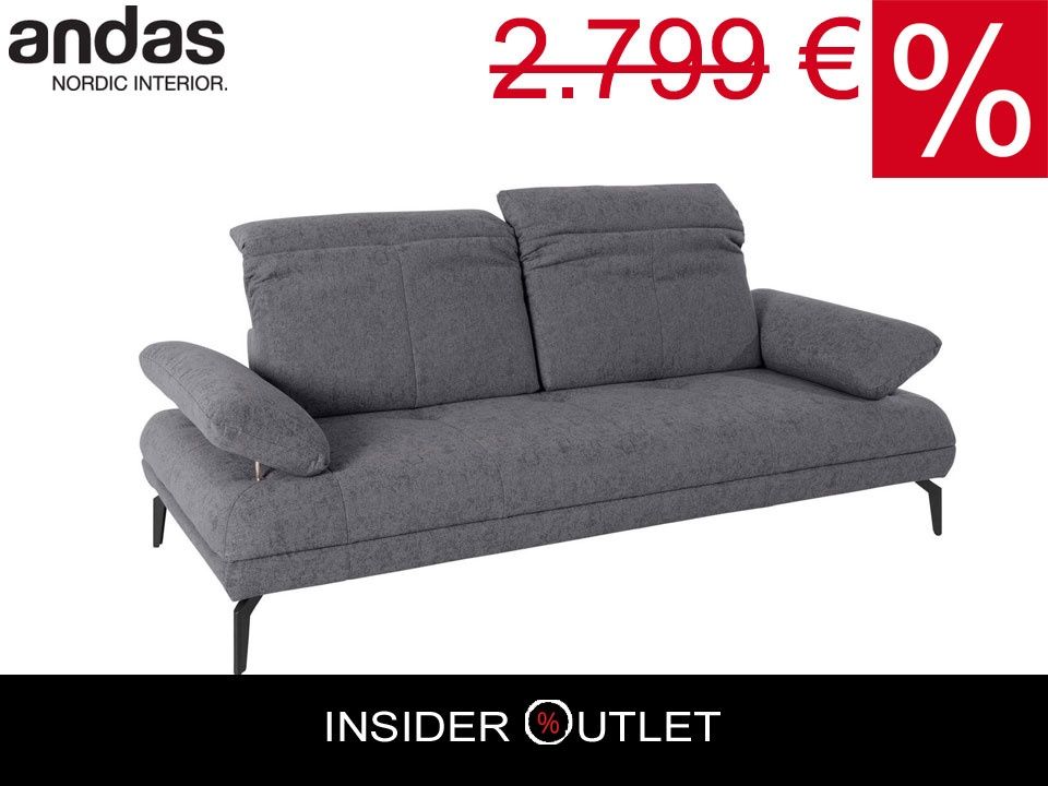 Designer Sofa 2-Sitzer 212 cm Grau Couch Stenlille andas in Köln