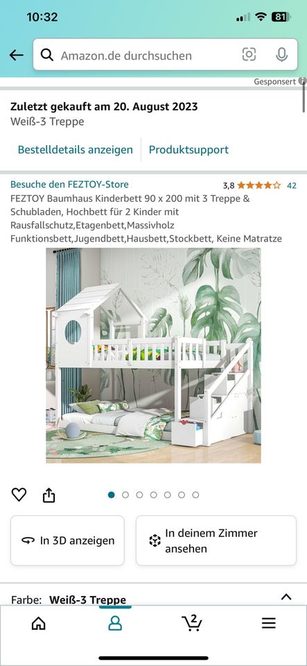 Feztoy Kinderbett Baumhaus 90x200 Emma One Matratze 2x Doppelbett in Düsseldorf